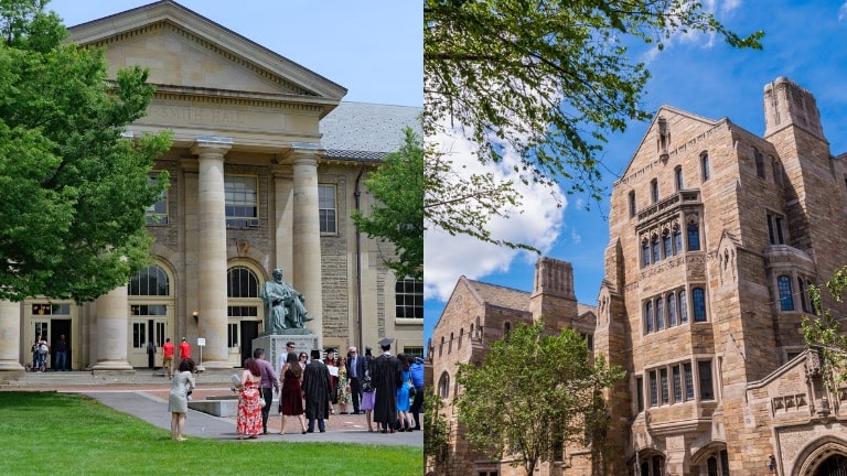 On the left is Cornell, on the right is Yale