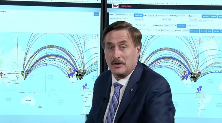 Mike Lindell appearing in a scene from his video, "Absolute Proof''