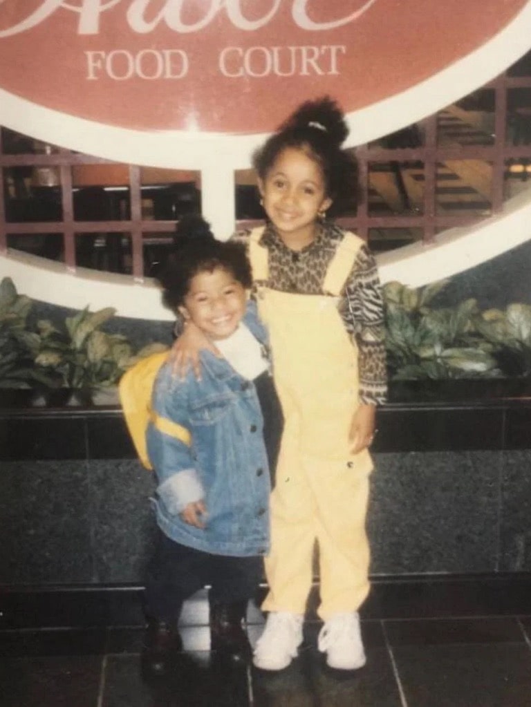 Cardi B and her young sister childhood photo