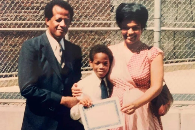 Child Marlon with dad Howell, and mom Elvira Wayans