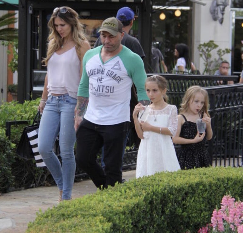 Jessica Ditzel, Joe Rogan, and their two daughters, Rosey and Lola